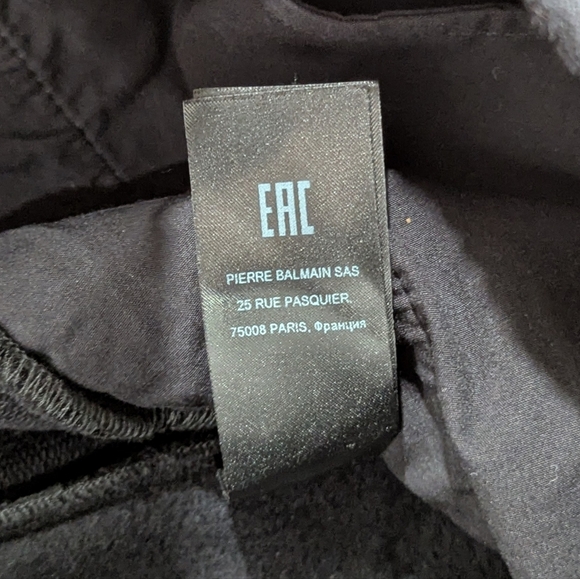 Mens BALMAIN Embossed Moto Jogger Pants Black Large - Picture 7 of 11